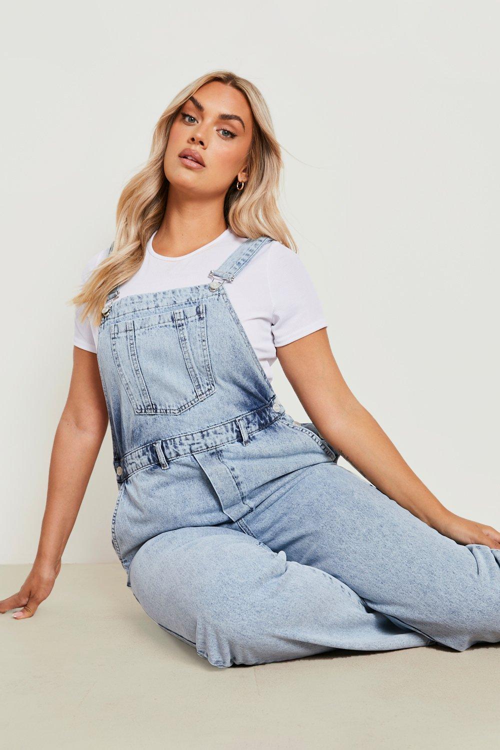 Light wash denim on sale dungarees